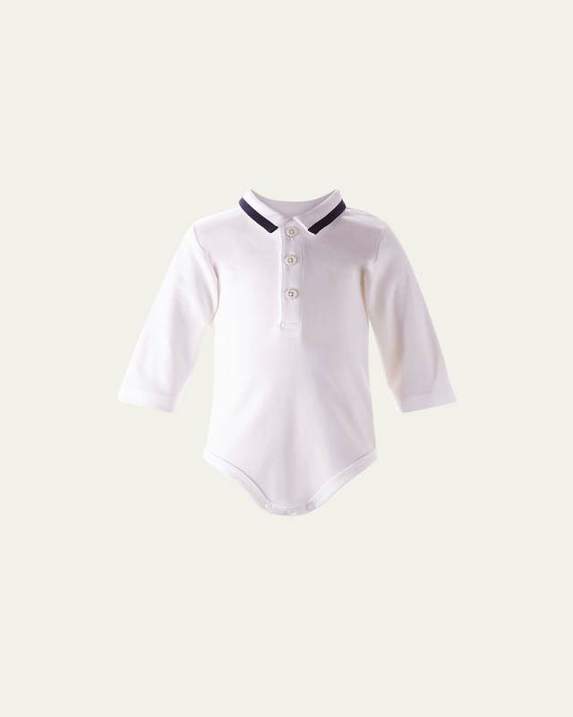 Boy's Long-Sleeve Cotton Bodysuit, Size 6M-